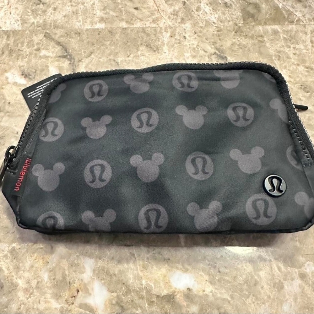 lululemon athletica X Disney Mickey Mouse Black Belt Bag  Pouch 1L